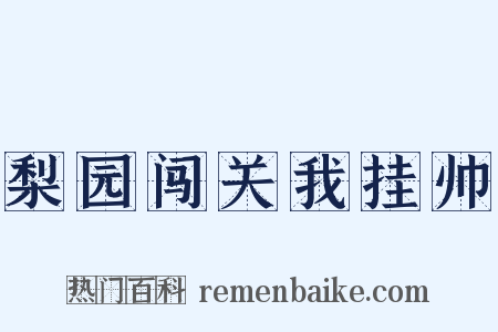 梨园闯关我挂帅是什么意思的图片